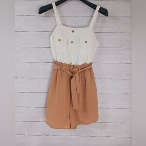 Justify - Women's Brown and White Romper,  Size Medium